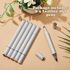 6 Pack Dual Tip Leather Dye Marker Pens Touch up Pen Shoe Marker Leather Flow Ma