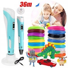 3D Printing Pen Set 3D Drawing Pen with Led Display 12 Color Filament Kid Gift