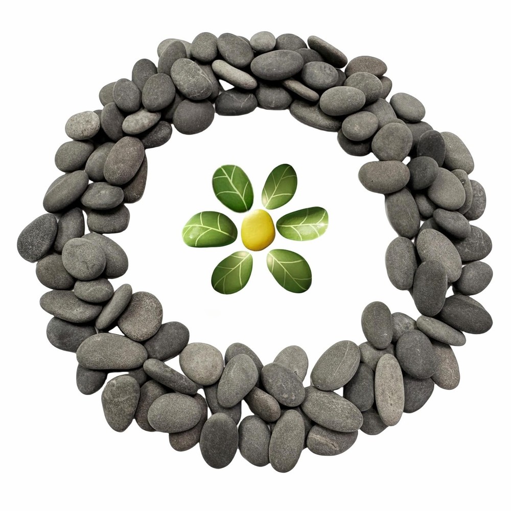 120pcs Smooth Gray Tiny Painting Rocks | Natural Textured Stones for Arts, Cr…