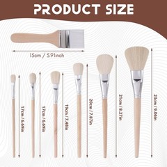 7 Pcs Mop Brush for Acrylic Painting Gilding Brush Versatile Mop Brushes3550