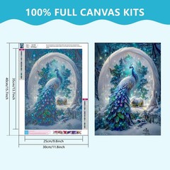 Peacock Diamond Painting Kits for Adults, Peacock Diamond Painting DIY 5D Full