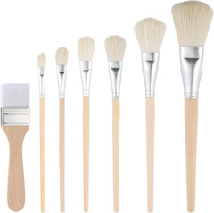 7 Pcs Mop Brush for Acrylic Painting, Gilding Brush Set Pottery Glazing Brushes