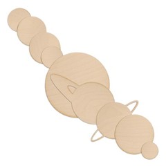 DIY Wood Solar System Model of Planets, Set of 9 Outer Space Decor | Woodpeckers