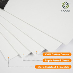 Canvas Board 8 X 10 Inch, 24 Pack Canvases for Painting, 100% Cotton Canvas for