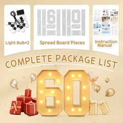 imprsv 3FT 60th Birthday Decorations Numbers: Age 60, White
