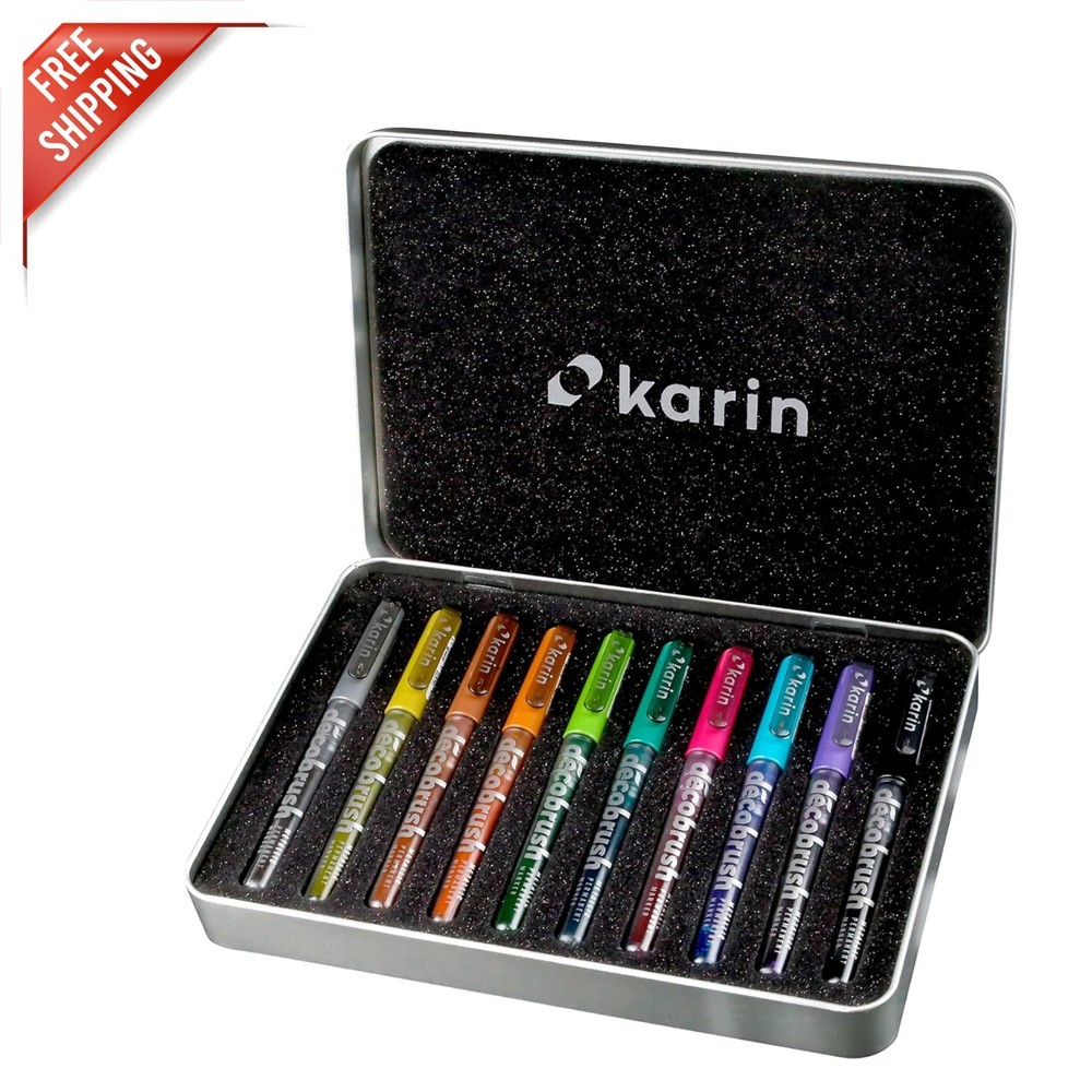 10pc DecoBrush Metallic Marker Set – Permanent Paint Pens for Creative Projects