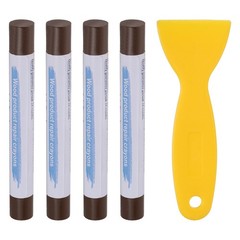 4Pcs Wood Furniture Repair Marker, Touch Up Crayon with Scraper, Red Cherry