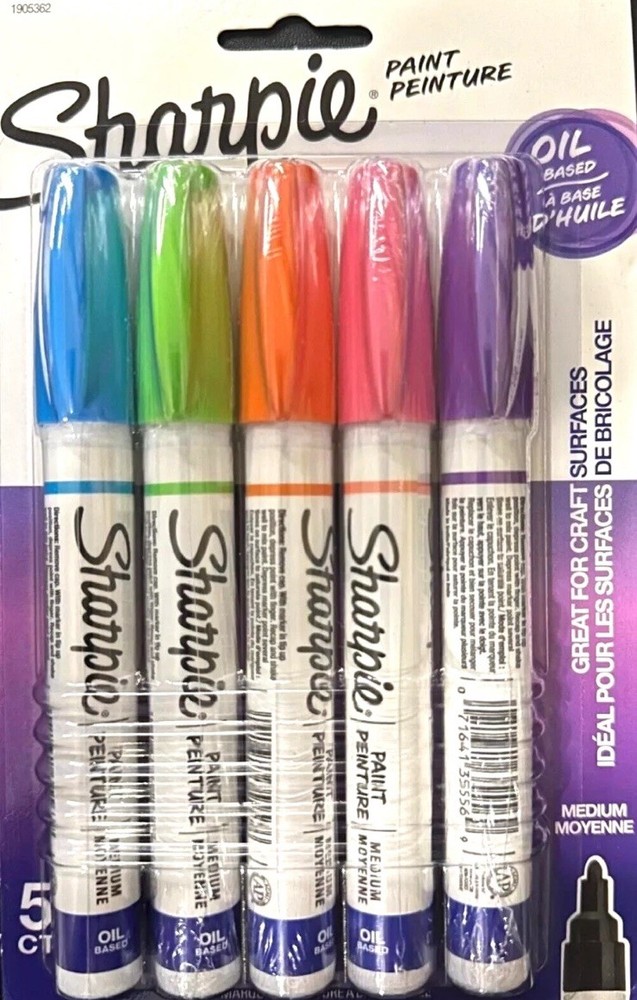 Sharpie Oil-Based Medium Point Paint Marker, Fashion Assorted, 5 Pack