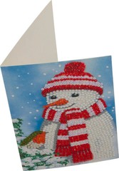 CraftBuddyUS CCK-10×15-B4: Cozy Snowman, Crystal Art Card, 10 x 15cm