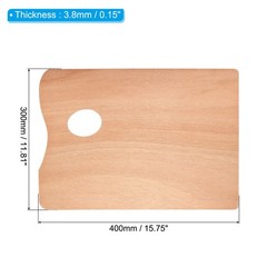 2Pcs, 12″x16″ Wooden Paint Palette Wood Color Mixing Square Painting Palette