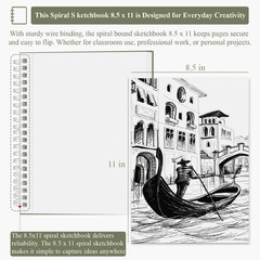 Sketch Book 8.5 x 11, Pad, Pack of 1 8.5-x-11-inch:1 Pack, Green