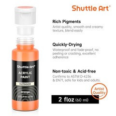 25 Colors Outdoor Acrylic Paint Set, 2oz/60ml Waterproof Acrylic Paint with 1…