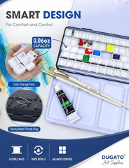 Large Empty Watercolor Palette Tin with Lid – Holds 48 Half Pans (63 Included),