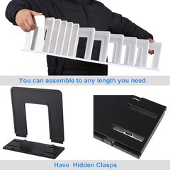 Adjustable Vertical File Sorter Sturdy Plastic Expandable 12-Parts Black