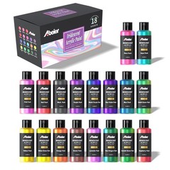 ABEIER Iridescent Acrylic Paint, Set of 2 Fl Oz (Pack 18), 2oz x 18 Colors
