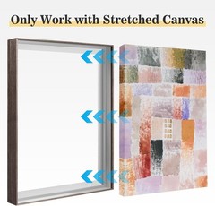 Akfado 36×36 Canvas Floater Frame Dark Brown Metal DIY No Glass Back