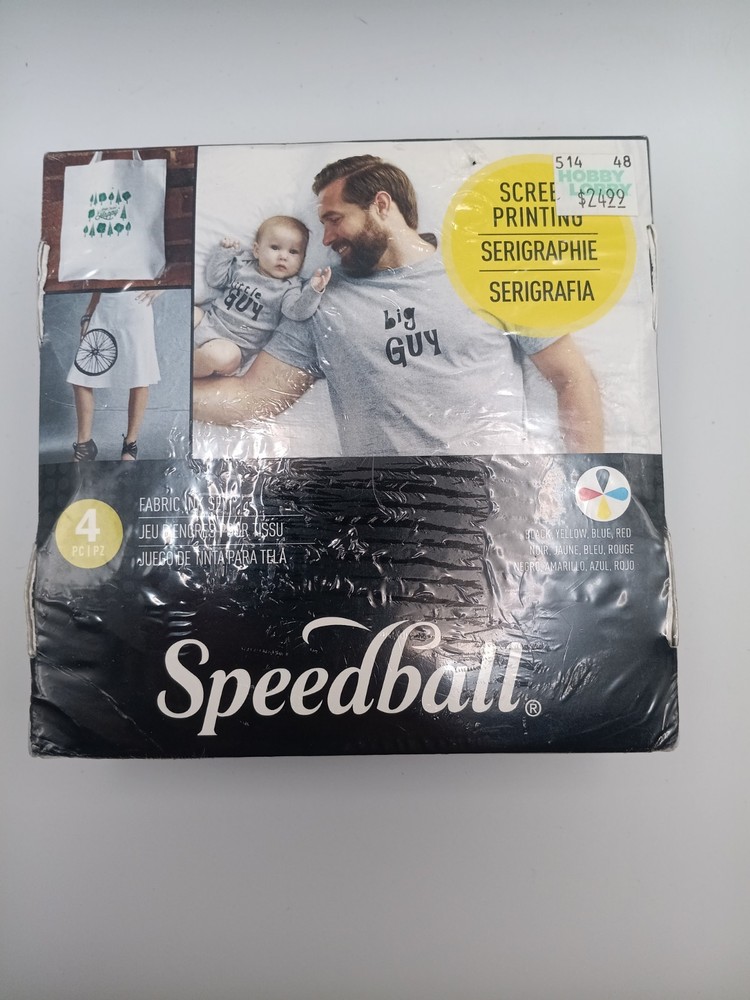 Speedball Fabric Screen Printing Ink, 4 Ounces Jars, Set of 4 Colors 45025