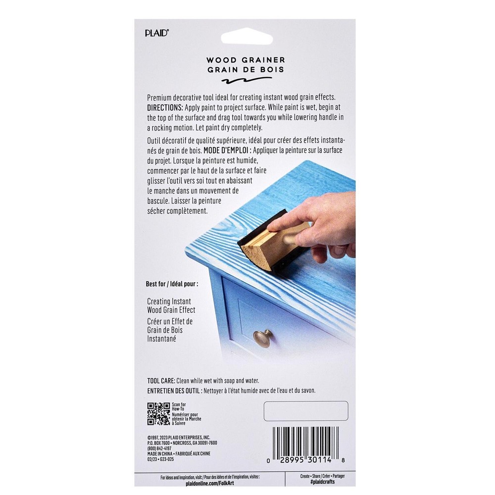Plaid 30114 Easy to Use and Re-Usable Multi-Surface Wood Grainer Paint Tool