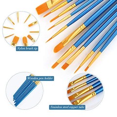 Acrylic Paint Brush Set – 1 Pack / 10 pcs Watercolor Brushes – 10pcs Blue