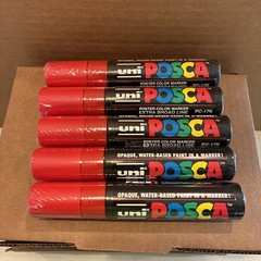 Qty of 5 Mitsubishi uni Posca Paint Pens Marker | PC-17K Red 63805 New Sealed