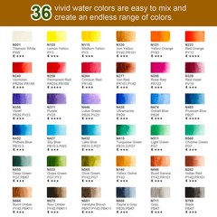 Woomer Watercolor Paint Set, 36 Vibrant 36 Count (Pack of 1), 36 Colors