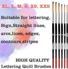 Professional 6Pcs Quill Brushes Set for Sign Painting Pinstriping