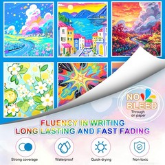 Acrylic Paint Markers 320 Colors Soft Brush Tip Waterproof DIY Crafts Pens Rock