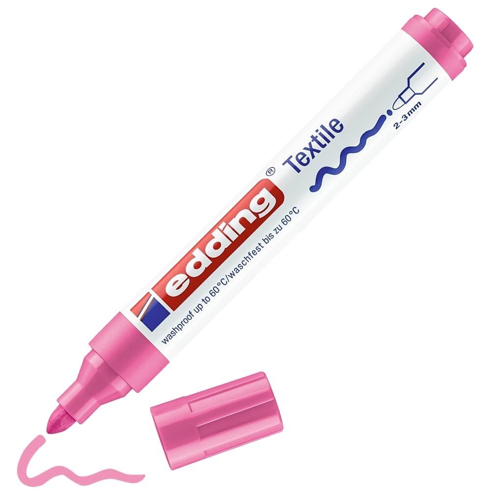 Edding 4500 Pink Textile Marker Round Tip 2-3mm for T-Shirts and Fabrics