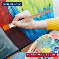 20 Pack Flat Paint Brushes, Art Paint Brushes with Short Wooden Handles, Acrylic