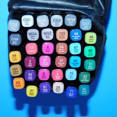TOUCH SILKY DUAL-TIPPED 36 PIECE MULTI-COLORED ART MARKER SET IN CANVAS CASE
