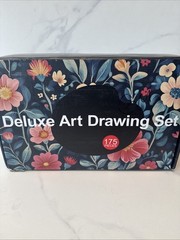 175-Piece Deluxe Wooden Art Set with Pink Storage Box Drawing Painting & Crafts