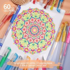 120PCS Gel Pens Set 60 Colors Glitter Pens With 60 Refills For Coloring Journali