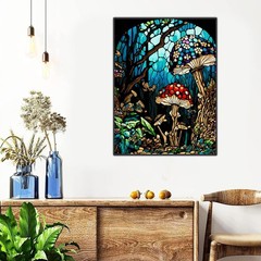 Mushroom Paint by Numbers Kit for Adults Beginners- DIY Acrylic Stained Glass…