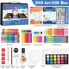 Soucolor Art Supplies, 283 Pieces Drawing Set Art Kits with Trifold Easel, 2 …