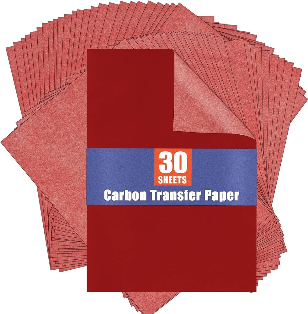 Red Carbon Paper for Tracing Graphite Transfer-Paper – PSLER 30 Pcs Red Graphite
