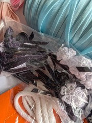 JOB LOT #131: VINTAGE threads, ribbon, lace, bows, zips & more
