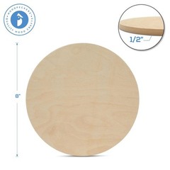 Wood Circles 8 inch 1/2 inch Thick, Unfinished Birch Craft Rounds | Woodpeckers