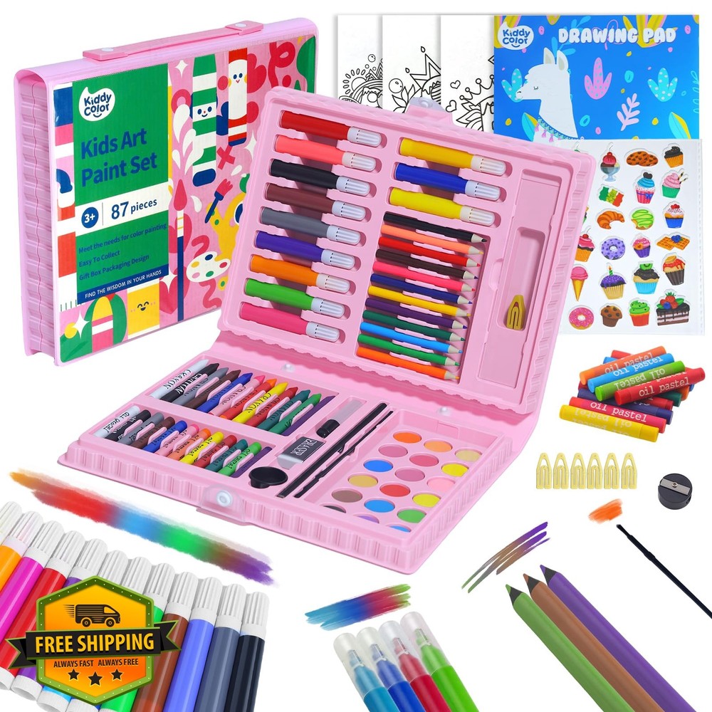 KIDDYCOLOR Kids Art Set, Drawing Art Supplies for Girls and Boys Ages 4-8 wit…