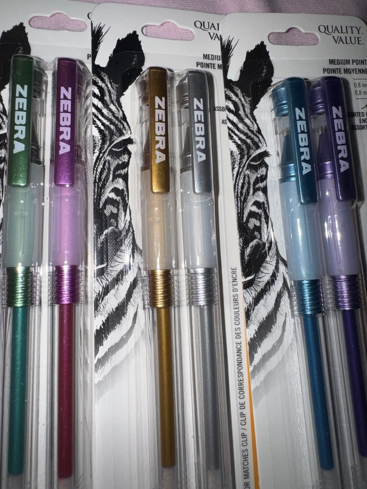 Zebra Gel Ink Stick Pens – 0.7mm – 6 Mixed Colors (3 packs of 2 pens)