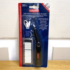 DERWENT ~ USB Rechargeable Electric Eraser Rubber Precision + 20 Tip Refills
