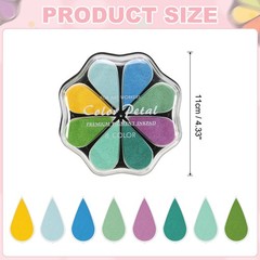 Petal Stamp Ink Pad, 4.3 Inch Washable Craft Stamps Inkpad, Sea Breeze
