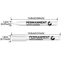 6 Pack Acrylic White Paint Pens White Permanent Marker with Extra Fine Point