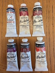 37-Tube Artist Oil Paint Lot Grumbacher Pre-Tested, Winsor & Newton, Mixed Use
