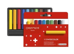 Caran d’Ache Swisscolor Wax Pastels – Set of 1 Count (Pack 10), Colourful