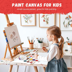 5×7 Small Canvas Boards Pack of 42 Pre Primed Cotton Panels for Painting
