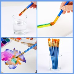 40 Pack Paint Brushes Set – Nylon Hair Round & Pointed Tips for Acrylic, Waterco