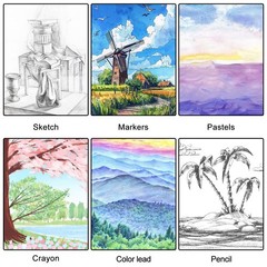 4 Pack Mixed Media Sketchbooks 9×12″ Heavyweight Spiral Bound 200 Sheets for Dra