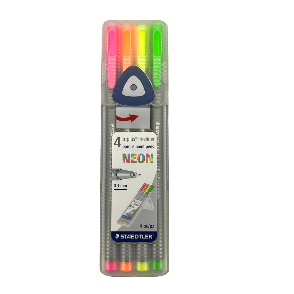Staedtler Triplus Fineliner Neon Colors 4-Pack 0.3mm New Sealed