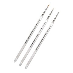 AIT Art Round Paint Brushes, Pack of 3, Miniature Sizes 20/0, 10/0, 3/0, Acry…