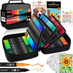Comprehensive Art Supplies Kit: 128 Color Brush Markers for Creative Projects